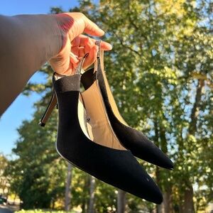 Black sling back evening pumps size 8 women’s